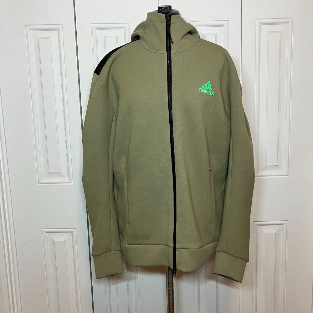 Adidas Olive Green and Black Zne Prime Green Jacket Size M NWT